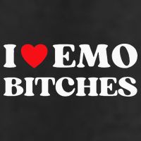 I Heart Emo Bitches Funny Quote Red Heart Emo Style Beanie