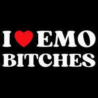 I Heart Emo Bitches Funny Quote Red Heart Emo Style Drawstring Bag