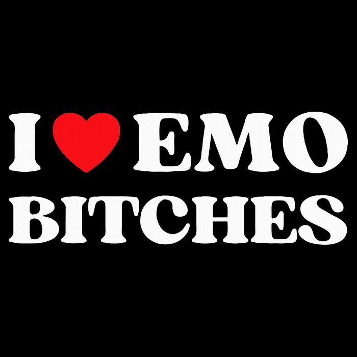 I Heart Emo Bitches Funny Quote Red Heart Emo Style Drawstring Bag