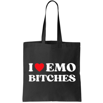 I Heart Emo Bitches Funny Quote Red Heart Emo Style Bag