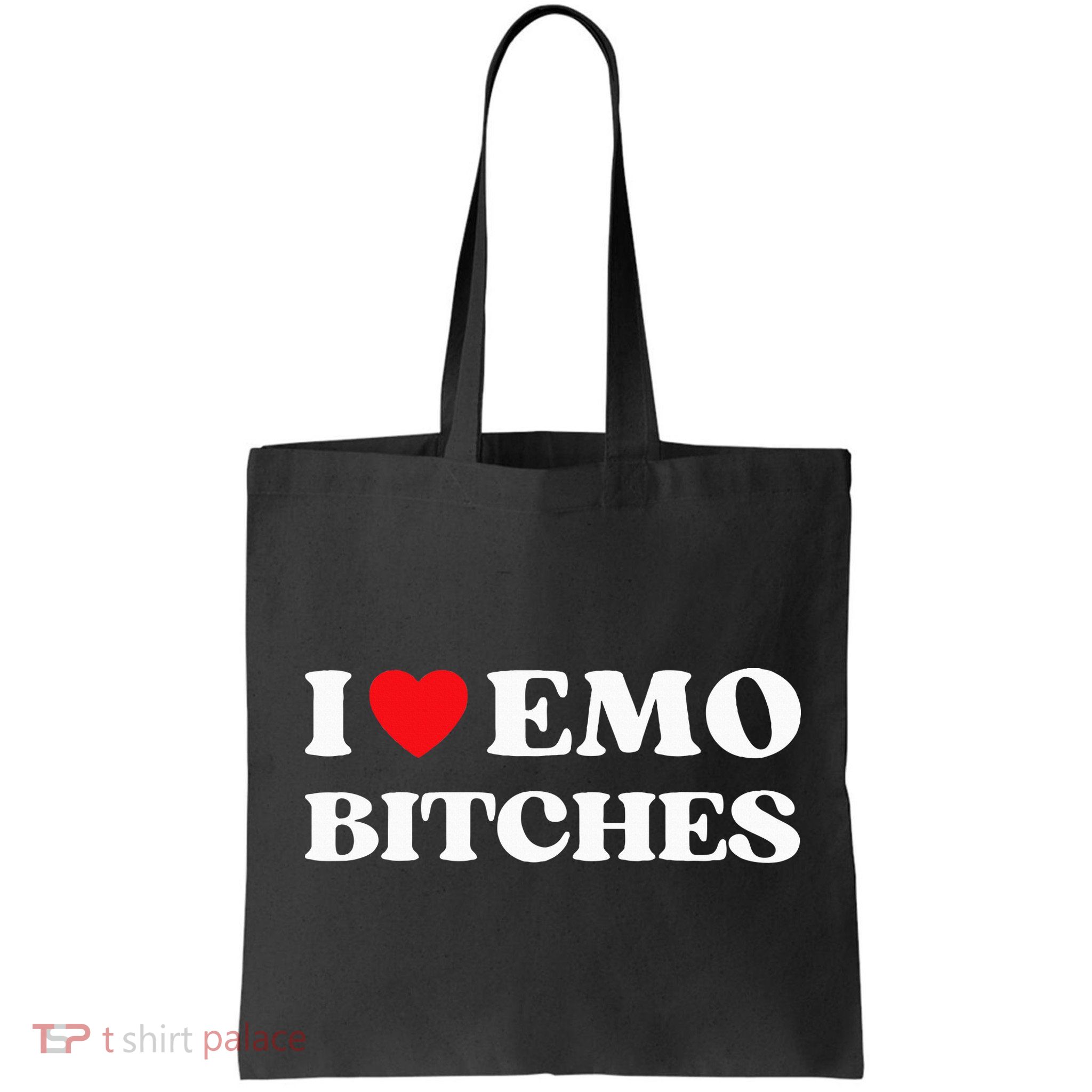 I Heart Emo Bitches Funny Quote Red Heart Emo Style Bag
