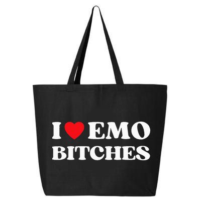I Heart Emo Bitches Funny Quote Red Heart Emo Style 25L Jumbo Tote