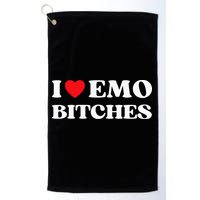 I Heart Emo Bitches Funny Quote Red Heart Emo Style Golf Towel