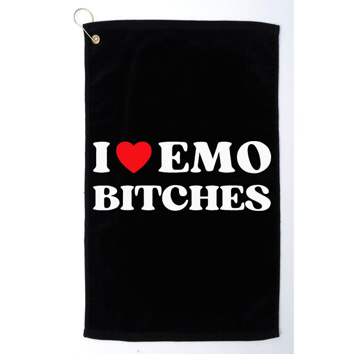 I Heart Emo Bitches Funny Quote Red Heart Emo Style Golf Towel
