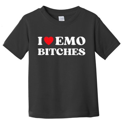 I Heart Emo Bitches Funny Quote Red Heart Emo Style Toddler T-Shirt