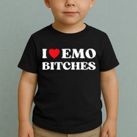 I Heart Emo Bitches Funny Quote Red Heart Emo Style Toddler T-Shirt