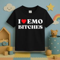 I Heart Emo Bitches Funny Quote Red Heart Emo Style Toddler T-Shirt