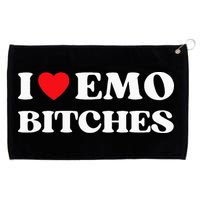 I Heart Emo Bitches Funny Quote Red Heart Emo Style Grommeted Golf Towel