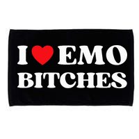 I Heart Emo Bitches Funny Quote Red Heart Emo Style Microfiber Hand Towel