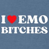I Heart Emo Bitches Funny Quote Red Heart Emo Style Garment-Dyed Sweatshirt