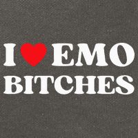 I Heart Emo Bitches Funny Quote Red Heart Emo Style Cotton Canvas Backpack