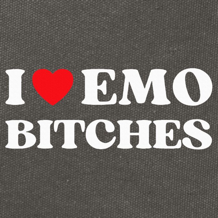 I Heart Emo Bitches Funny Quote Red Heart Emo Style Cotton Canvas Backpack