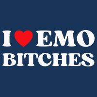 I Heart Emo Bitches Funny Quote Red Heart Emo Style Infant Baby Jersey Bodysuit