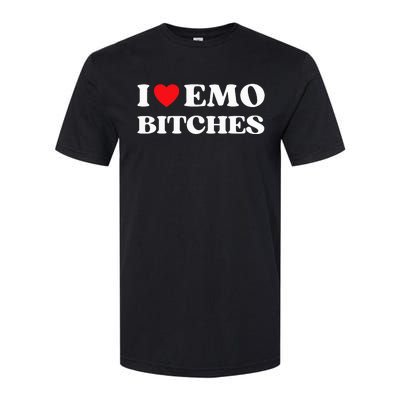 I Heart Emo Bitches Funny Quote Red Heart Emo Style Softstyle® CVC T-Shirt