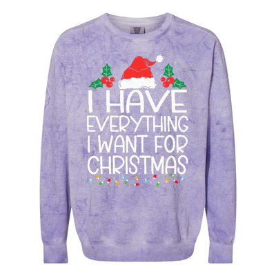 I Have Everything I Want For Christmas Its Me IM Everything Colorblast Crewneck Sweatshirt