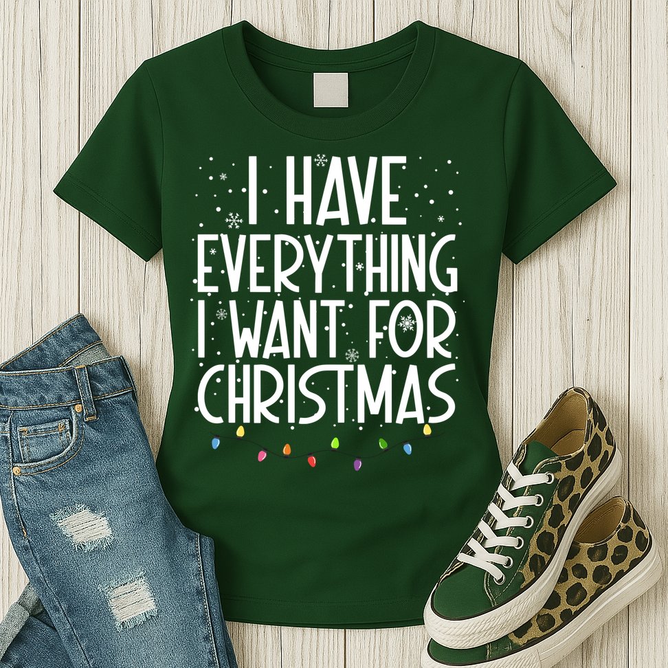 I Have Everything I Want For Christmas Festive Womens T-Shirt