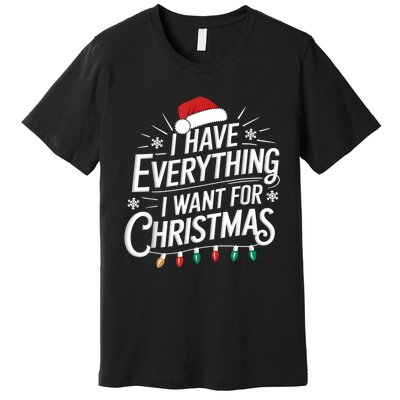 I Have Everything I Want For Christmas Couples Matching Premium T-Shirt