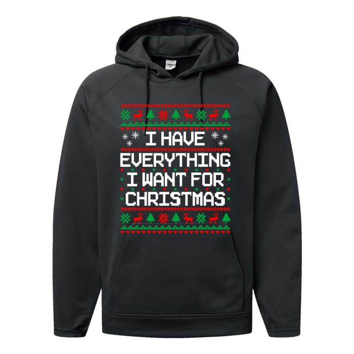 I Have Everything I Want For Christmas Couples Matching Performance Fleece Hoodie