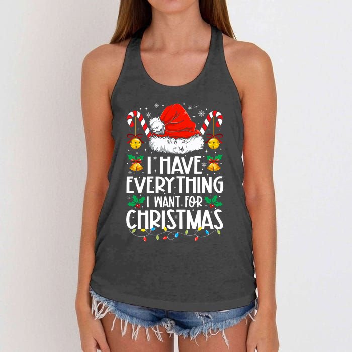 I Have Everything I Want For Christmas Its Me IM Everything Women's Knotted Racerback Tank