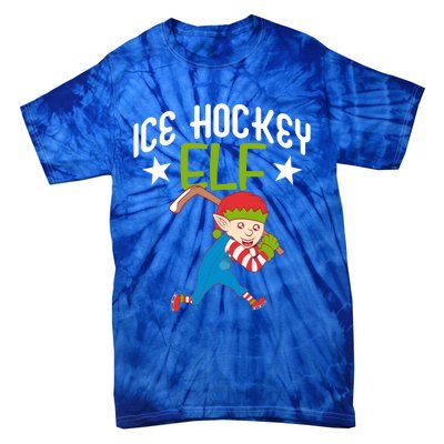 Ice Hockey Elf Funny Hockey Xmas Elve Costume Gift Cool Gift Tie-Dye T-Shirt