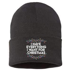 I Have Everything I Want For Christmas Funny Xmas Couples Sustainable Knit Beanie