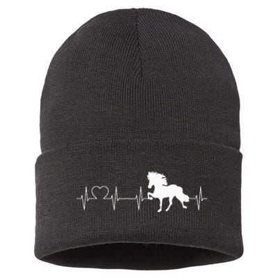 Icelandic Horse Evolution Horse funny racing Sustainable Knit Beanie