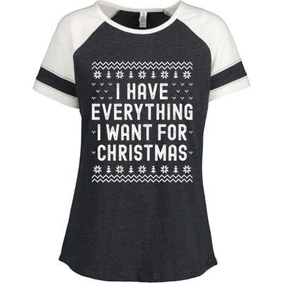 I Have Everything I Want For Christmas Its Me Im Everything Enza Ladies Jersey Colorblock Tee