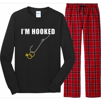 IM Hooked Engagement Ring Marriage Proposal Fishing Long Sleeve Pajama Set