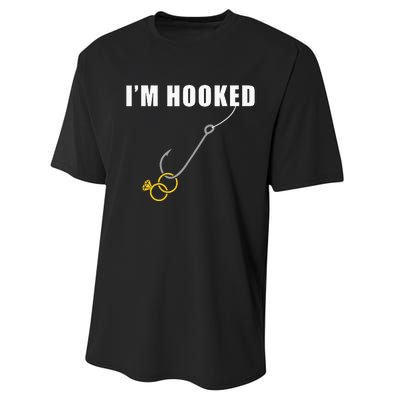 IM Hooked Engagement Ring Marriage Proposal Fishing Performance Sprint T-Shirt