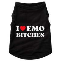 I Heart Emo Bitches Funny Quote Red Heart Emo Girl Style Doggie Tank