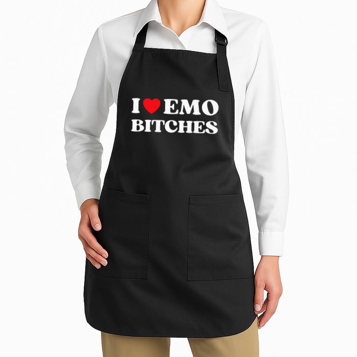I Heart Emo Bitches Funny Quote Red Heart Emo Girl Style Apron