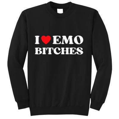 I Heart Emo Bitches Funny Quote Red Heart Emo Girl Style Sweatshirt