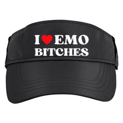 I Heart Emo Bitches Funny Quote Red Heart Emo Girl Style Adult Drive Performance Visor