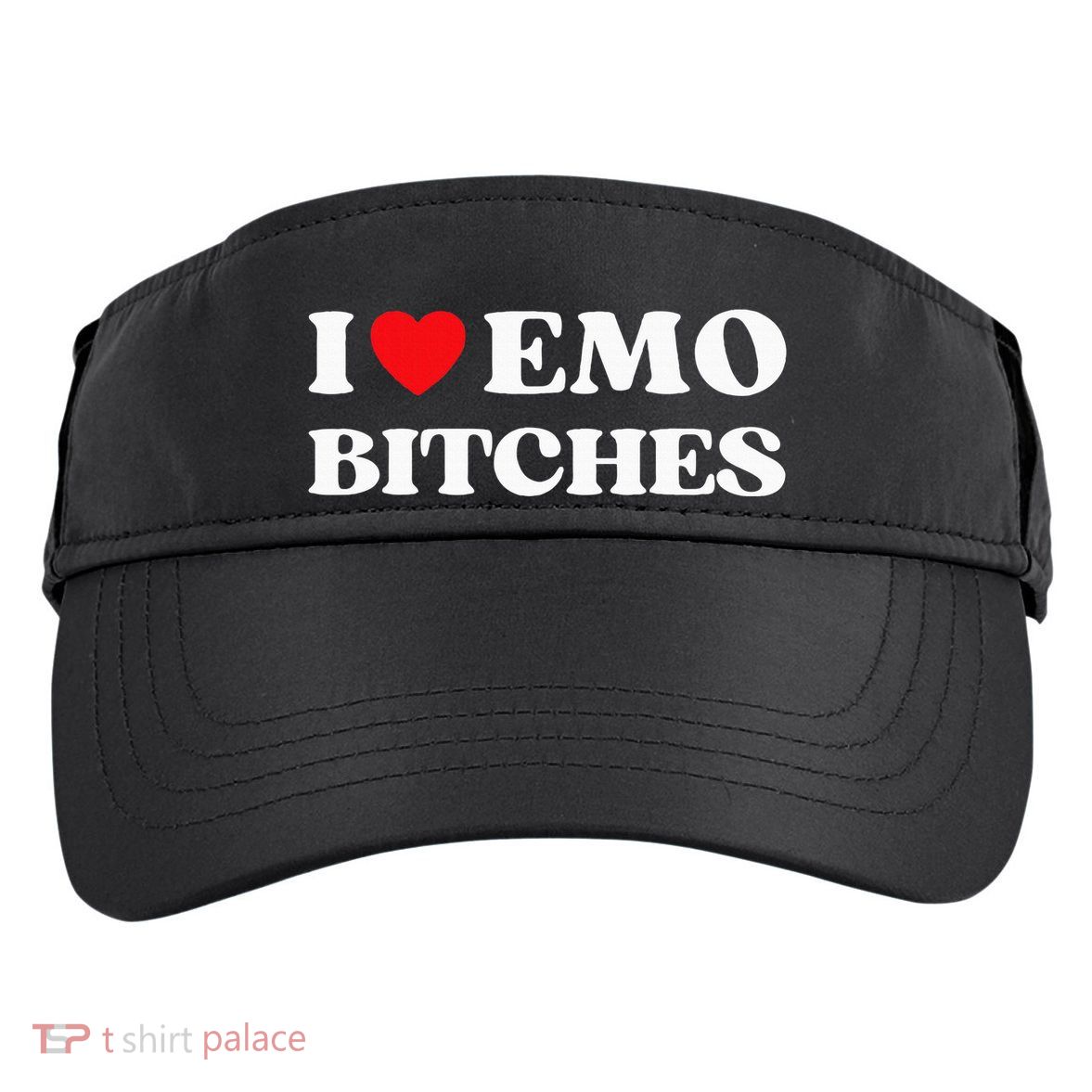 I Heart Emo Bitches Funny Quote Red Heart Emo Girl Style Adult Drive Performance Visor