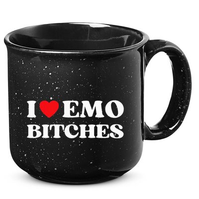 I Heart Emo Bitches Funny Quote Red Heart Emo Girl Style 15oz Campfire Ceramic Mug