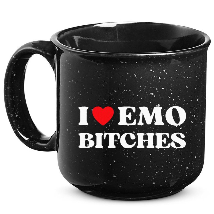 I Heart Emo Bitches Funny Quote Red Heart Emo Girl Style 15oz Campfire Ceramic Mug
