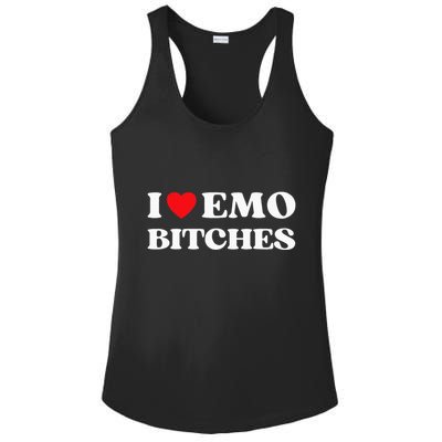 I Heart Emo Bitches Funny Quote Red Heart Emo Girl Style Ladies PosiCharge Competitor Racerback Tank