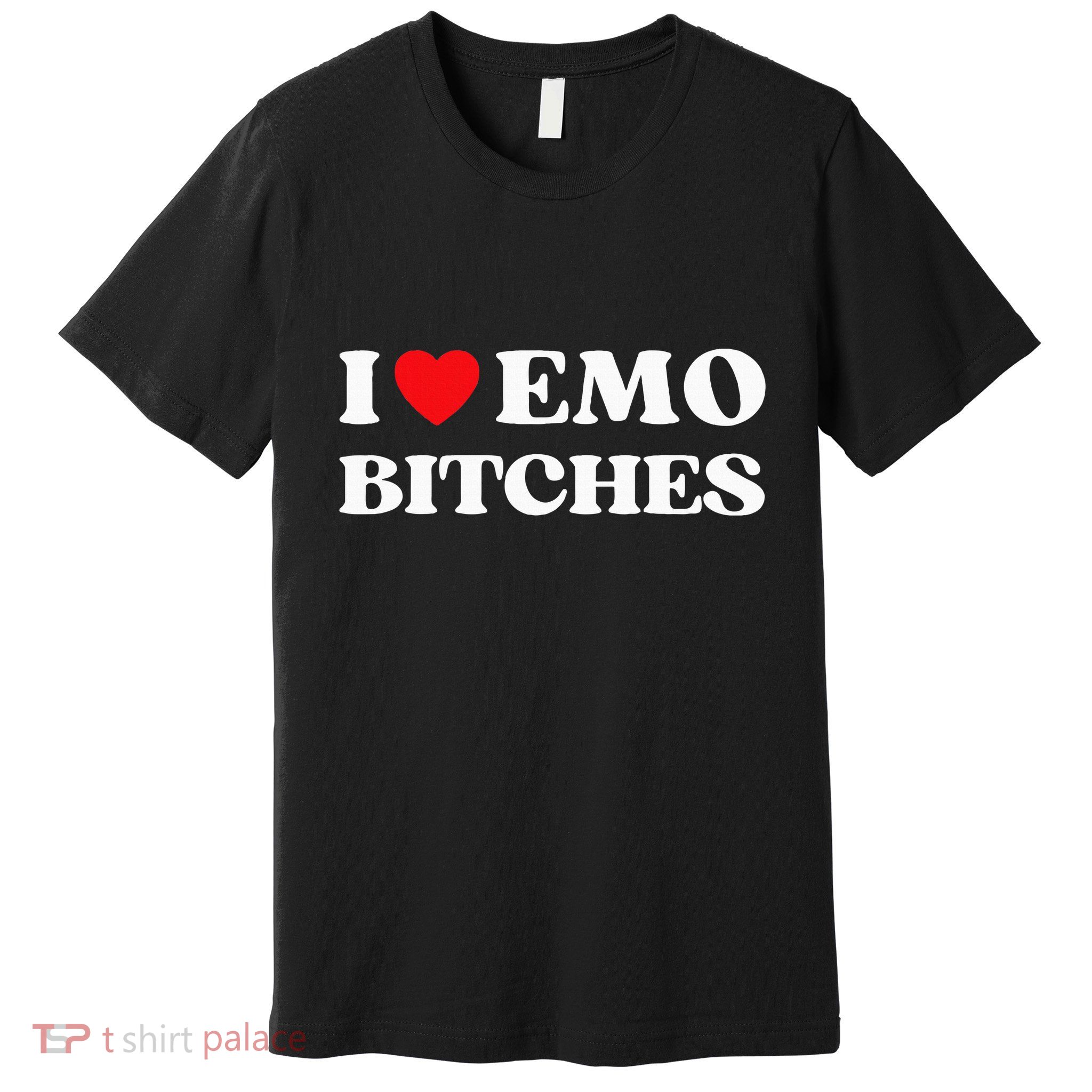 I Heart Emo Bitches Funny Quote Red Heart Emo Girl Style Premium T-Shirt