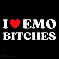 I Heart Emo Bitches Funny Quote Red Heart Emo Girl Style Baby Bodysuit