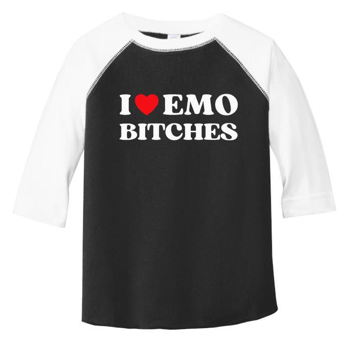 I Heart Emo Bitches Funny Quote Red Heart Emo Girl Style Toddler Fine Jersey T-Shirt