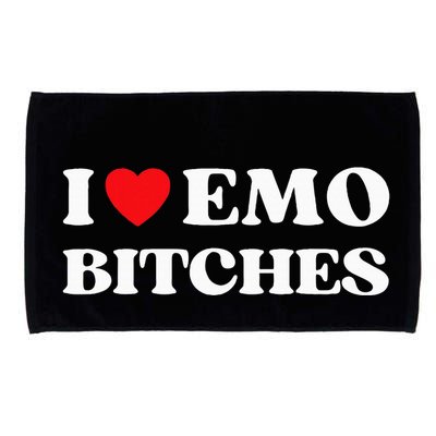 I Heart Emo Bitches Funny Quote Red Heart Emo Girl Style Microfiber Hand Towel