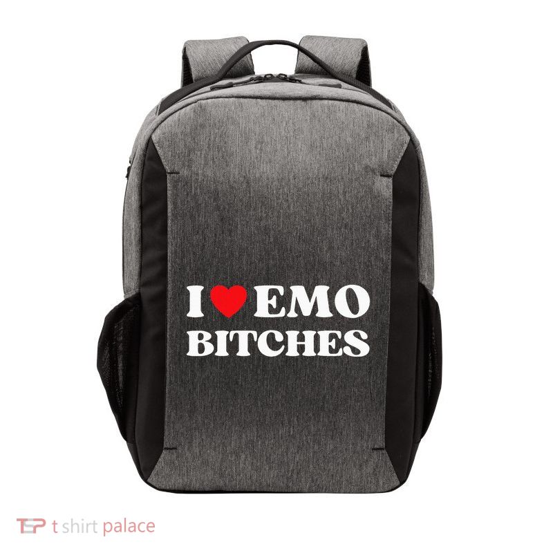 I Heart Emo Bitches Funny Quote Red Heart Emo Girl Style Vector Backpack