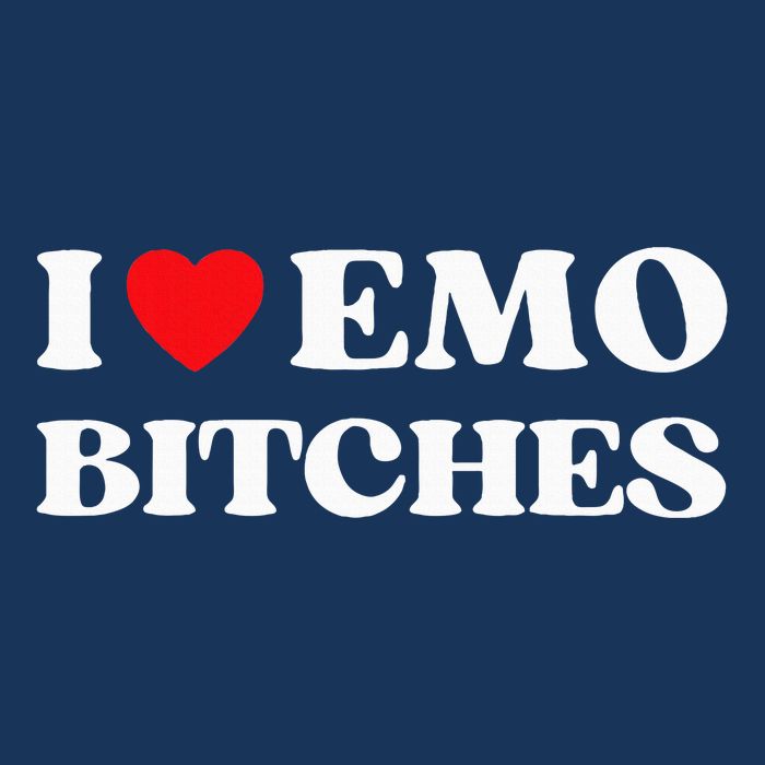 I Heart Emo Bitches Funny Quote Red Heart Emo Girl Style Infant Baby Jersey Bodysuit