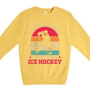 Ice Hockey Enthusiast Retro Style Premium Crewneck Sweatshirt