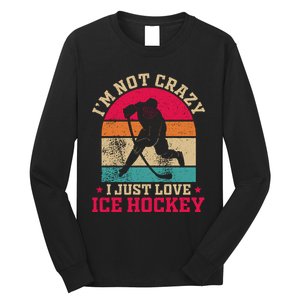 Ice Hockey Enthusiast Retro Style Long Sleeve Shirt