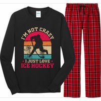 Ice Hockey Enthusiast Retro Style Long Sleeve Pajama Set