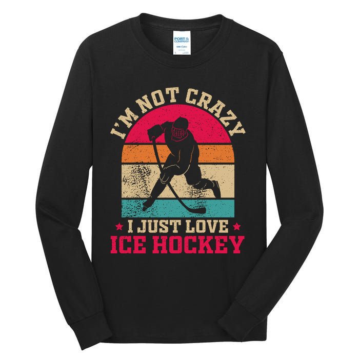 Ice Hockey Enthusiast Retro Style Tall Long Sleeve T-Shirt