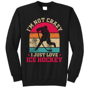 Ice Hockey Enthusiast Retro Style Tall Sweatshirt