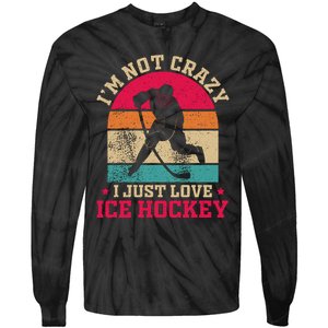 Ice Hockey Enthusiast Retro Style Tie-Dye Long Sleeve Shirt