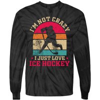 Ice Hockey Enthusiast Retro Style Tie-Dye Long Sleeve Shirt